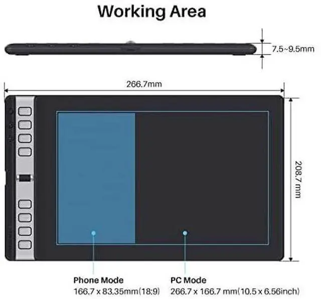Alt view image 5 of 7 - Inspiroy 2 Large Drawing Tablet with 3-Group 8 Customized ExpressKeys