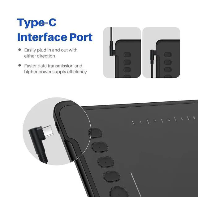 Alt view image 5 of 7 - Inspiroy H1161 Graphics Drawing Tablet with Touch Strip, 11x6.87 Inch