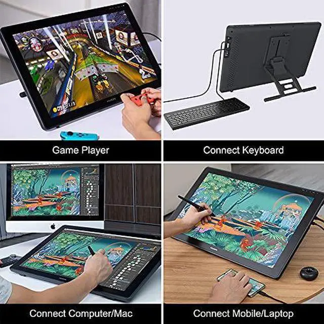 Alt view image 7 of 7 - Kamvas 24 QHD Drawing Tablet with Screen, 2.5K Graphics Art Tablet, 23.8inch Drawing Monitor USB-C Connection for Artist, Work with Mac, Windows, Linux, Android