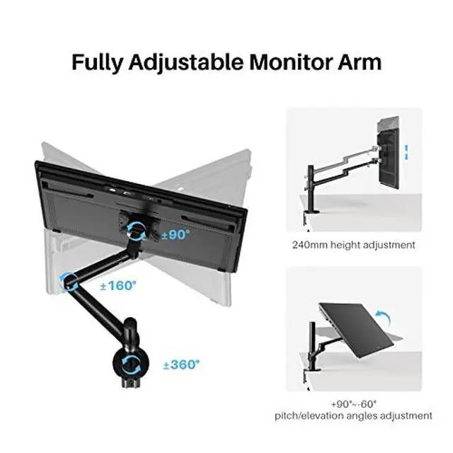 Alt view image 7 of 7 - Kamvas 22 Plus Graphics Drawing Tablet with Screen and Single Monitor Arm