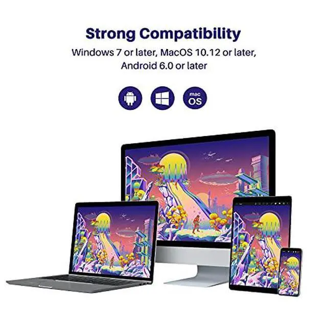 Alt view image 6 of 7 - Kamvas 24 Plus 2.5K QHD Graphic Drawing Tablet with Screen, 140%sRGB Full-Laminated QD Drawing Monitor with Battery-Free Stylus for PC, Mac, Android, 23.8inch Pen Display with Single Monitor Arm