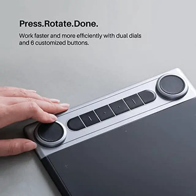 Alt view image 3 of 7 - Inspiroy Dial 2 Bluetooth Wireless Graphics Drawing Tablet with Dual Dials Bundle with Artist Glove for Digital Art, Animation and Graphics Design