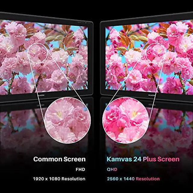 Alt view image 2 of 6 - Kamvas 24 Plus 2.5K QHD Graphic Drawing Tablet with Screen, 140% sRGB Full-Laminated QD Drawing Monitor with Battery-Free Stylus, Keydial Remote Bluetooth Programmable Keypad