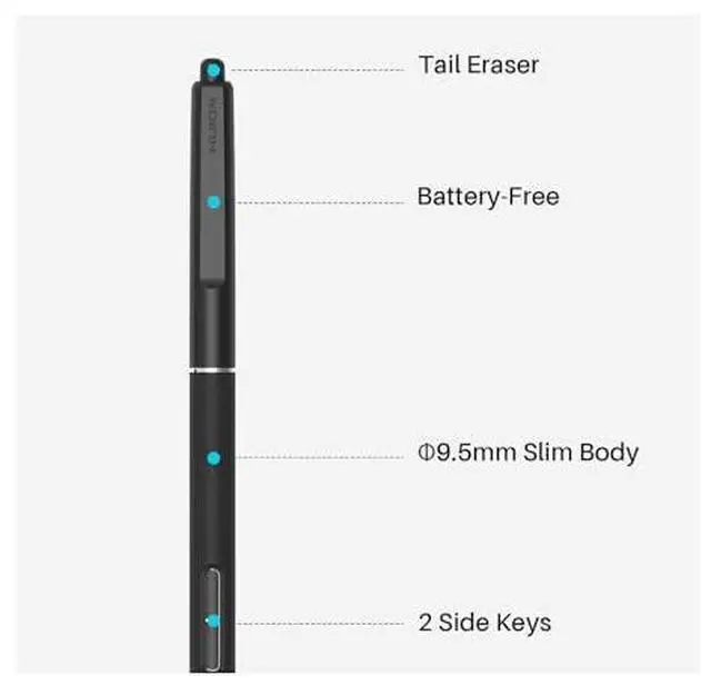Alt view image 6 of 7 - KAMVAS Pro 19 4K UHD Drawing Tablet with Touch Screen Bundle with Slim Pen PW600S