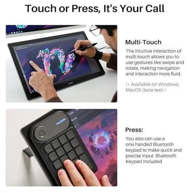 Main image of KAMVAS Pro 19 4K UHD Drawing Tablet with Touch Screen, 96% Adobe RGB Drawing Monitor with 1.07 Billion Colors, PenTech 4.0, 16384 Pressure, Slim Pen, Keydial Mini, Keydial Remote, 18.4inch