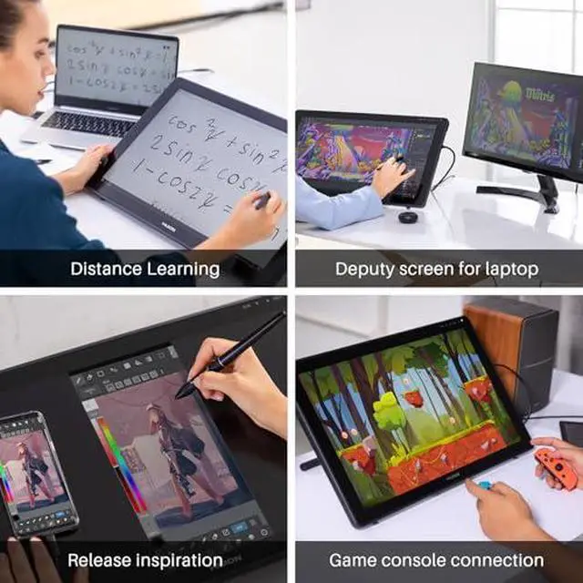 Alt view image 3 of 6 - KAMVAS 22 Drawing Tablet with Screen 120% sRGB PW517 Battery-Free Stylus Adjustable Stand, 21.5inch Pen Display with Keydial Remote Bluetooth Programmable Keypad