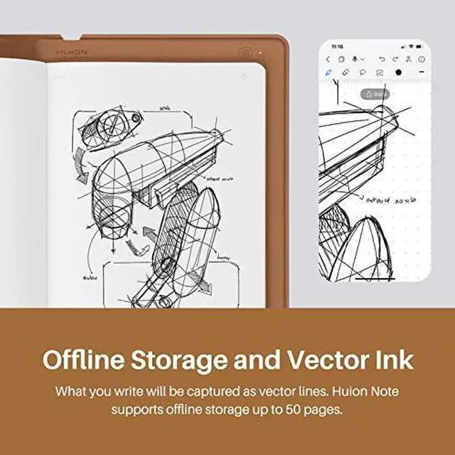 Alt view image 5 of 7 - Note 2-in-1 Digital Notebook Drawing Tablet with Battery-Free Pen, Bluetooth Wireless Paper Tablet Electronic Writing Pad for Note-Taking, Digital Art & Meeting, 4PCS Refillable A5 Notepads