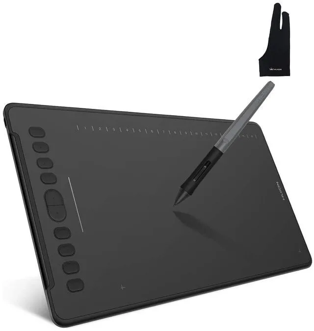 Main image of Inspiroy H1161 Graphics Drawing Tablet, Touch Strip and 8192 Pen Pressure Sketch Tablet with Battery-Free Stylus,10 Shortcut Keys and Large Size Glove
