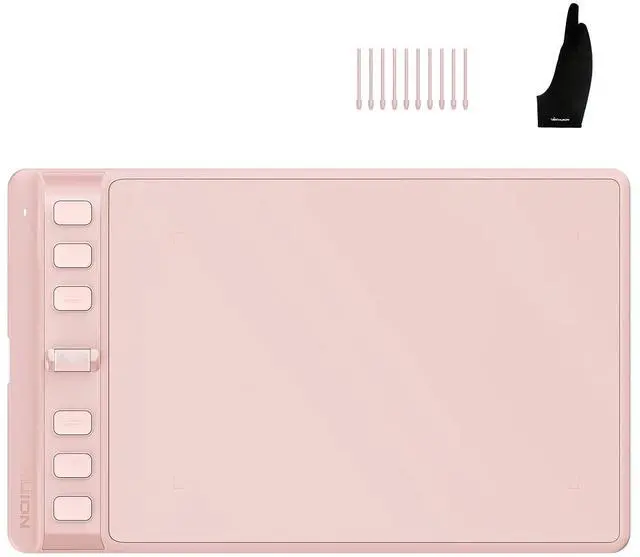 Main image of Inspiroy 2 Small Drawing Tablet Pink Digital Art Tablet Bundle with Artist Glove