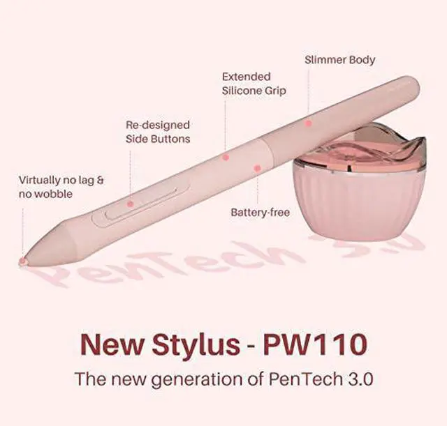 Alt view image 2 of 7 - Inspiroy 2 Small Drawing Tablet Pink Digital Art Tablet Bundle with Artist Glove