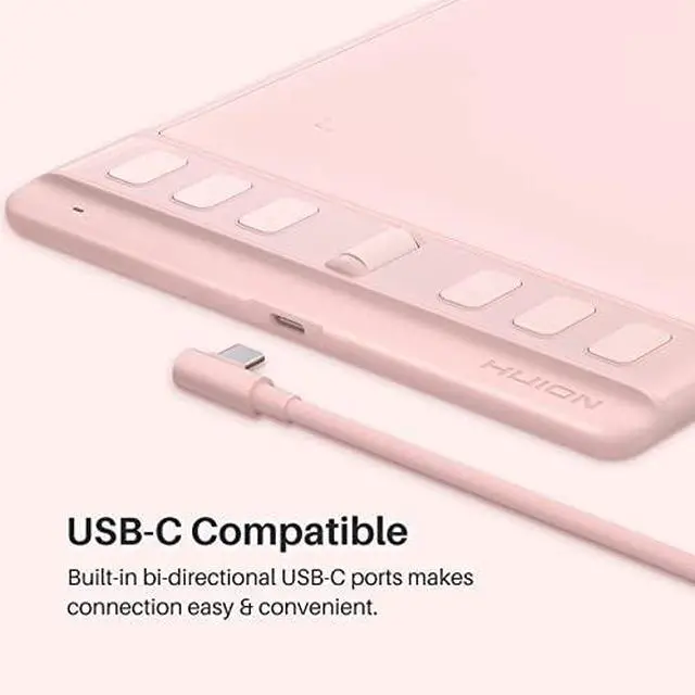 Alt view image 5 of 7 - Inspiroy 2 Small Drawing Tablet Pink Digital Art Tablet Bundle with Artist Glove