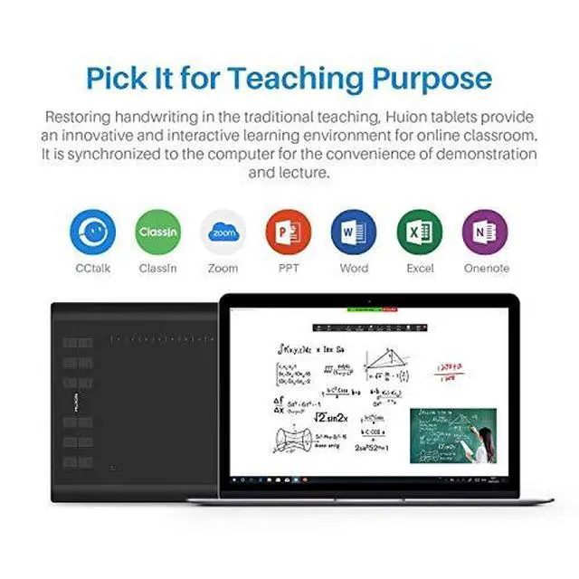 Alt view image 6 of 7 - Inspiroy H1060P Graphics Drawing Tablet with 2 PCS Digital Pen PW100, OTG Adapter Included