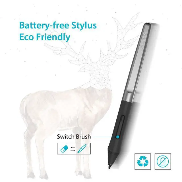 Alt view image 6 of 7 - Inspiroy H950P Drawing Tablet Bundle with PW100 Battery-Free Stylus