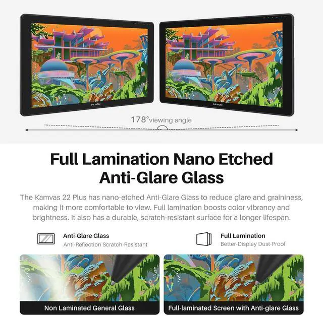 Alt view image 3 of 7 - Kamvas 22 Plus QLED Drawing Tablet with Screen, FHD,140% sRGB, 21.5"