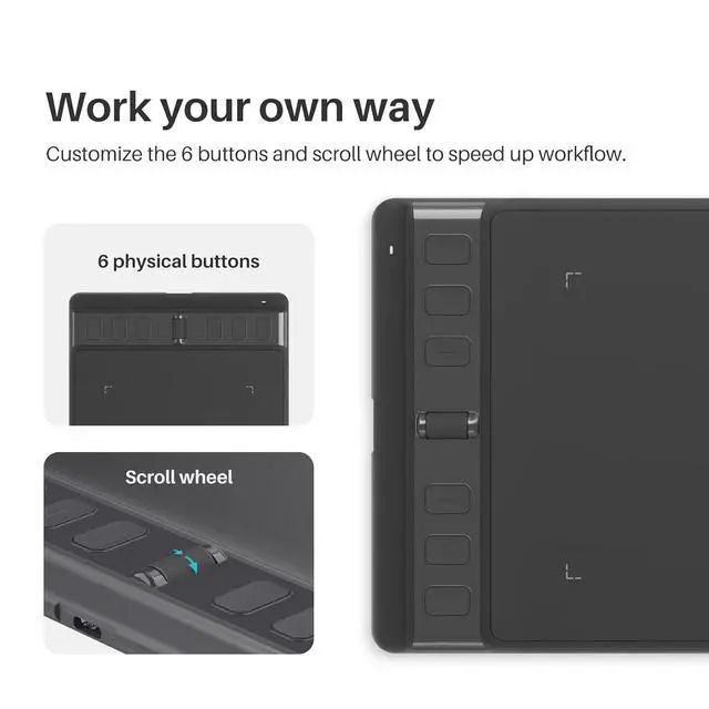 Alt view image 3 of 7 - Inspiroy 2 Small Drawing Tablet and Palm Rejection Artist Glove