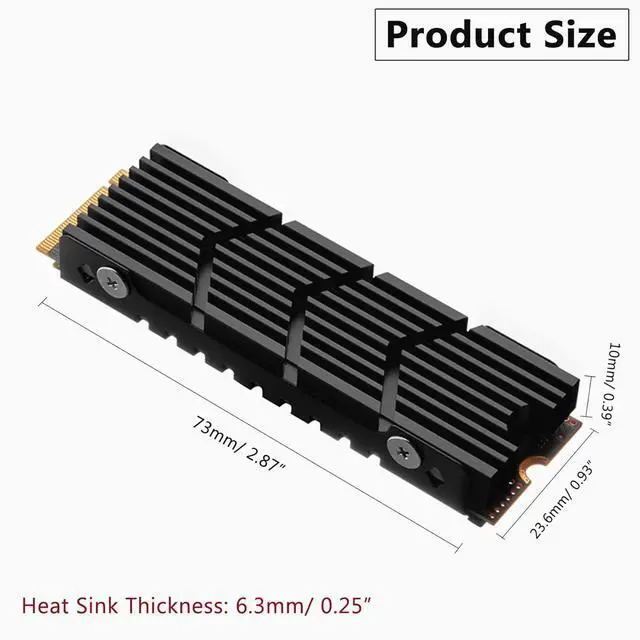 Alt view image 4 of 7 - JVFYI M.2 2280 SSD Heatsink for PS5 & PC, NVMe Cooler with Thermal Pad for Samsung 990/980/970, WD SN850/SN770, Seagate FireCuda 530