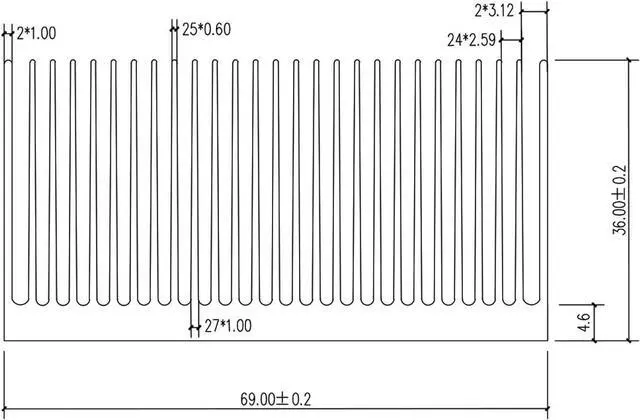 Alt view image 6 of 6 - JVFYI 100x69x36mm Aluminum Heatsink, High-Power 27-Fin Cooler for GPU, IC Module, LED PCB, Amplifier & Electronics