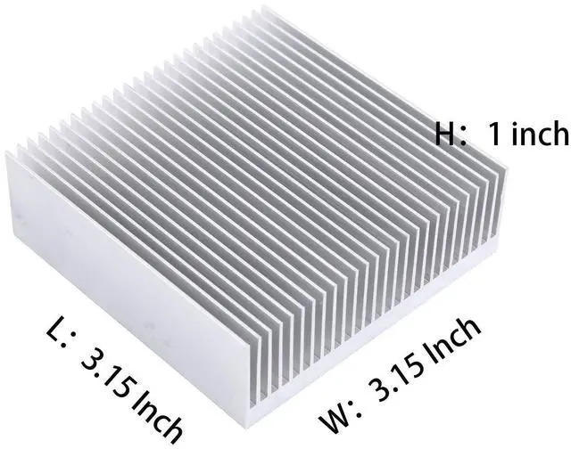 Alt view image 4 of 5 - JVFYI 80x80x27mm Aluminum Heatsink, 26-Fin Cooler for LED, Power Electronics, and Circuit Board Cooling