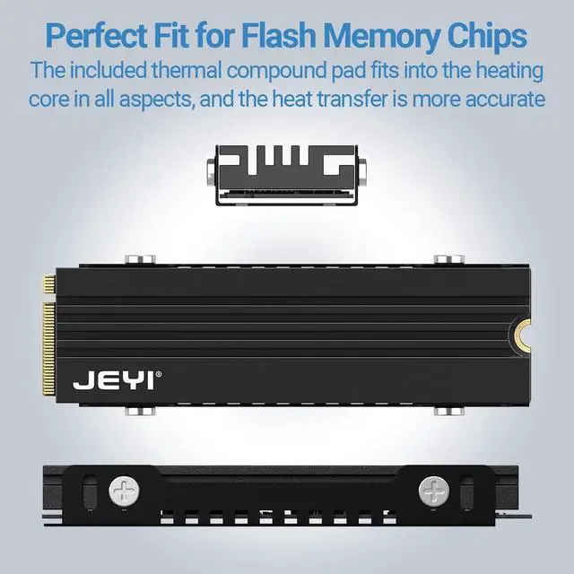 Alt view image 4 of 7 - JEYI FinsCold 007 Ultra Slim M.2 Heatsink 2-Pack, 7mm Low-Profile Aluminum Cooler for PS5/mATX/Mini-ITX, Passive NVMe SSD Heat Sink with Convective Fins