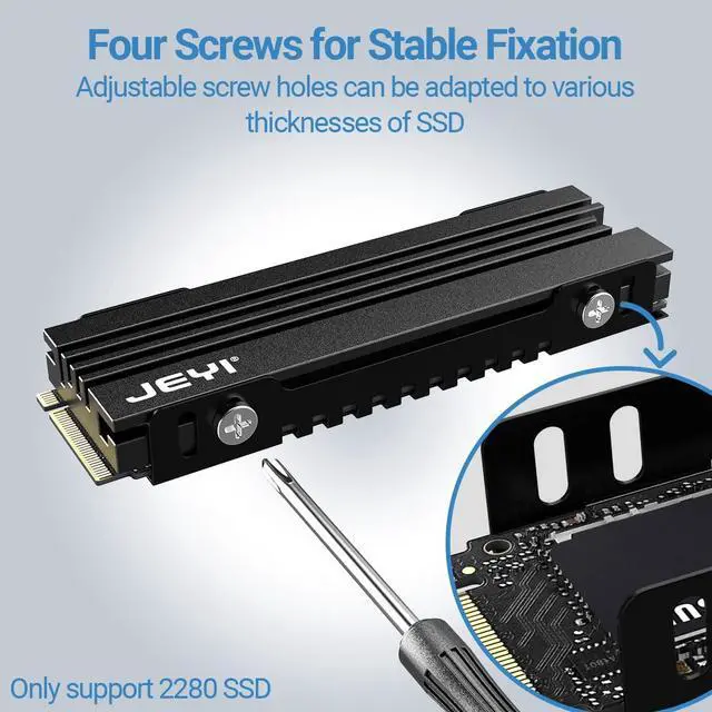 Alt view image 5 of 7 - JEYI FinsCold 007 Ultra Slim M.2 Heatsink 2-Pack, 7mm Low-Profile Aluminum Cooler for PS5/mATX/Mini-ITX, Passive NVMe SSD Heat Sink with Convective Fins