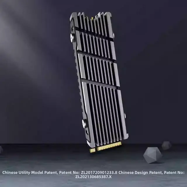 Alt view image 3 of 5 - JEYI Cool Warship M.2 22110 NVMe SSD Heatsink for PS5, Aluminum Cooler with Thermal Pad for Extended Length Solid State Drives