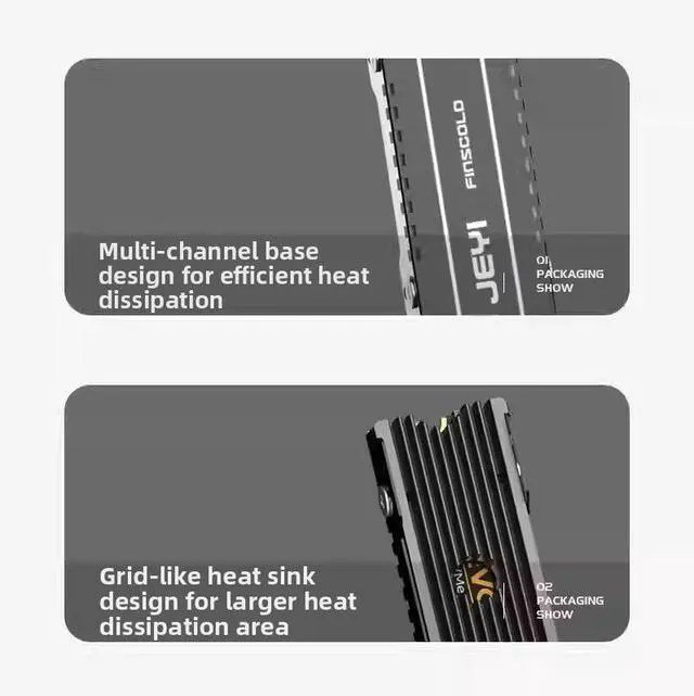 Alt view image 4 of 5 - JEYI Cool Warship M.2 22110 NVMe SSD Heatsink for PS5, Aluminum Cooler with Thermal Pad for Extended Length Solid State Drives