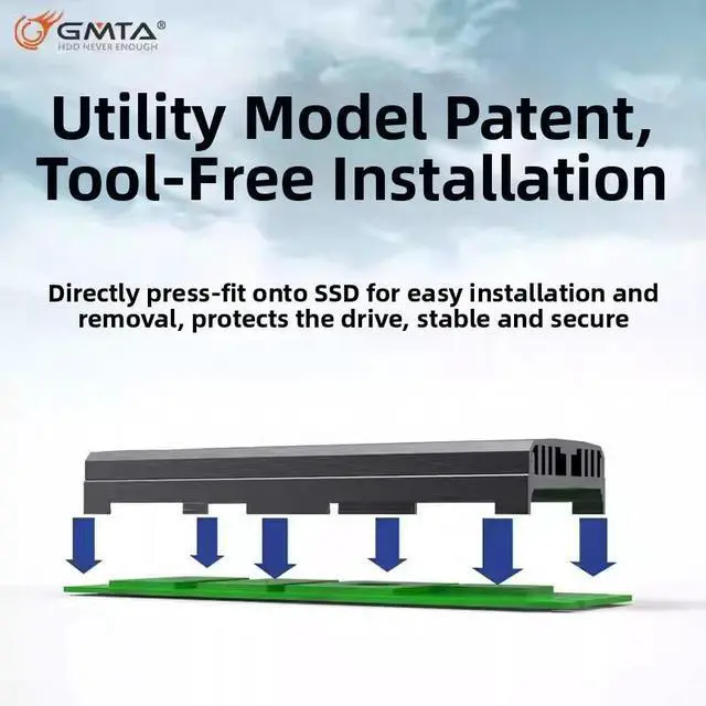 Alt view image 3 of 5 - GMTA Cold Dew M.2 SSD Cooler, Black NVMe Heatsink with Turbo Fan for SSD Active Cooling, Compatible with 2280 NGFF/NVMe