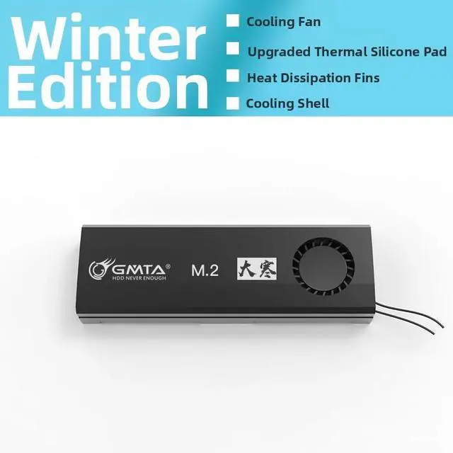 Main image of GMTA Great Cold M.2 SSD Cooler, Black NVMe Heatsink with Turbo Fan for SSD Active Cooling, Compatible with 2280 NGFF/NVMe