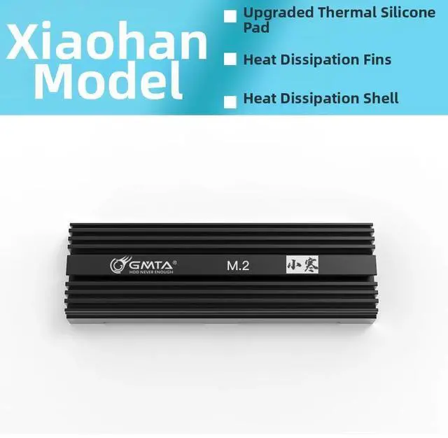 Main image of GMTA Minor Cold M.2 SSD Cooler, Black NVMe Heatsink with Turbo Fan for SSD Active Cooling, Compatible with 2280 NGFF/NVMe