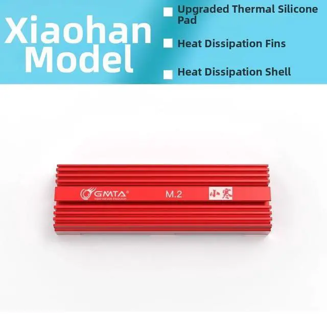 Main image of GMTA Minor Cold M.2 SSD Cooler, Red NVMe Heatsink with Turbo Fan for SSD Active Cooling, Compatible with 2280 NGFF/NVMe