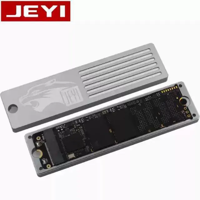 Alt view image 5 of 5 - JEYI Snow Leopard M.2 SSD Heatsink & Extension Card, NVMe Cooling with PCIe Adapter and Protective Cover