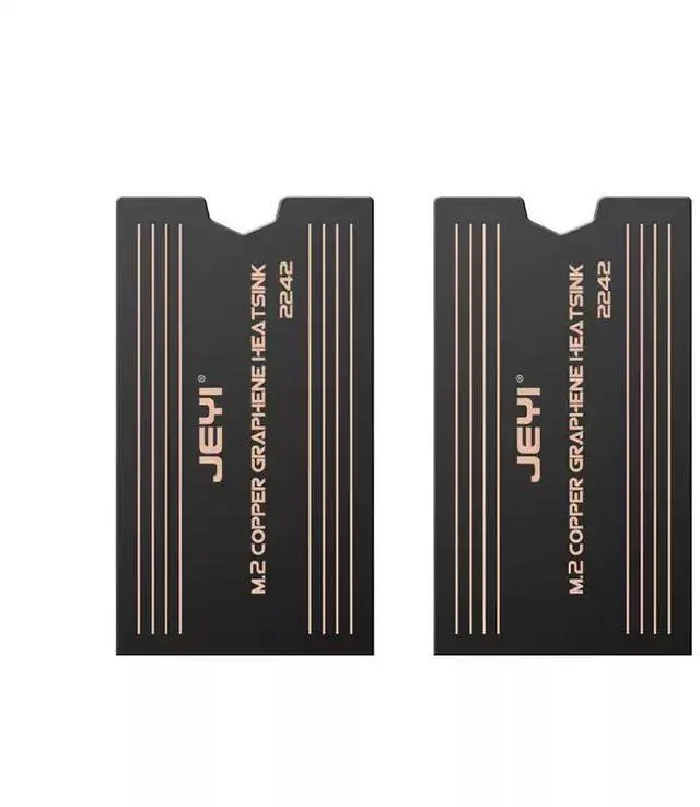 Alt view image 2 of 4 - JEYI 2242/2230 SSD Heatsink Kit, 2-Pack 0.15mm Ultra-Thin Graphene Copper Cooler for Laptop & Gaming Console