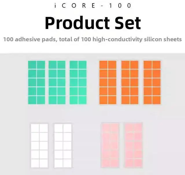 Alt view image 4 of 5 - JEYI Thermal Silicone Pad Set, 100-Pack High-Conductivity Thermal Pads for CPU/GPU/SSD, Computer Cooling Silicon Sheet for Laptop & Desktop PC