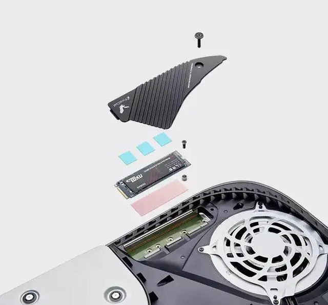 Alt view image 4 of 5 - FINALCOOL Flying Eagle PS5 SSD Heatsink, Magnesium-Aluminum Alloy M.2 Cooler for PlayStation 5 Console, Integrated Heat Spreader