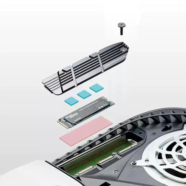 Alt view image 4 of 6 - FINALCOOL Ice Armor PS5 SSD Heatsink, Integrated PCIe 4.0 M.2 NVMe Cooler for Original PlayStation 5 Console, Dedicated Heat Spreader