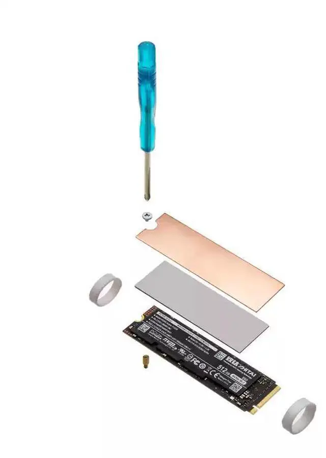 Alt view image 4 of 6 - FINALCOOL Ink Copper M03 M.2 SSD Heatsink, 0.3mm Ultra-Thin Double-Sided Graphene Copper Foil for Laptop NVMe SSD