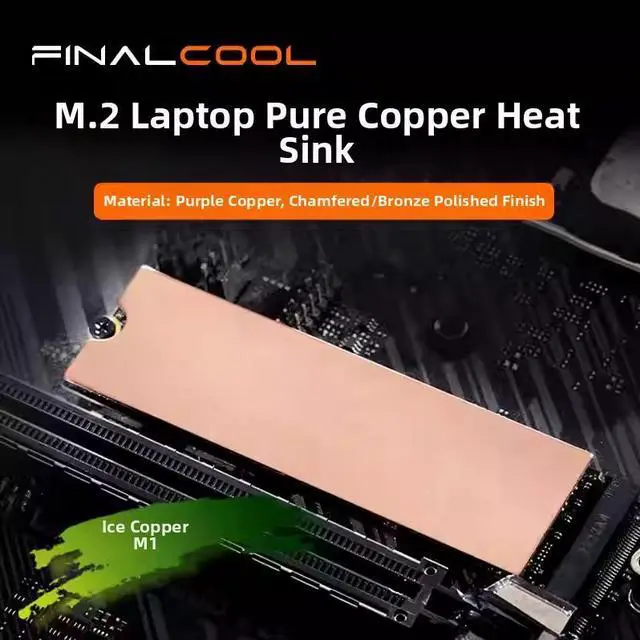 Alt view image 2 of 6 - FINALCOOL Ink Copper M03 M.2 SSD Heatsink, 0.3mm Ultra-Thin Double-Sided Graphene Copper Foil for Laptop NVMe SSD
