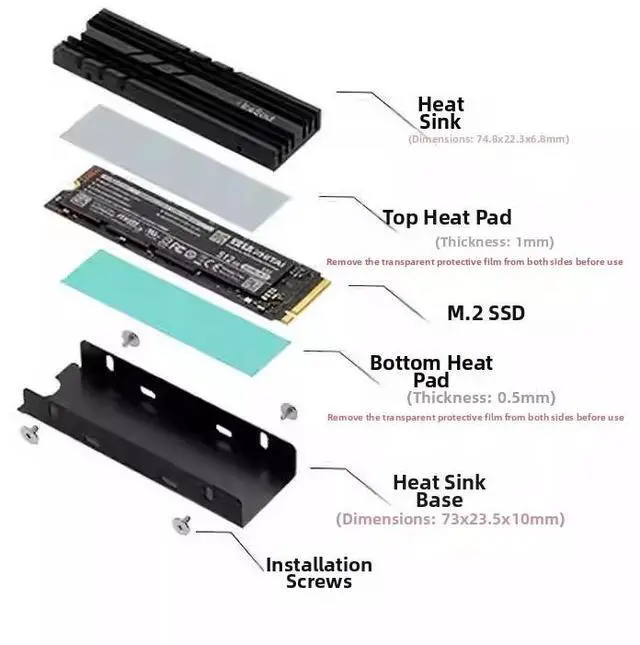 Alt view image 4 of 6 - JVFYI Ice Soul 01 M.2 2242 SSD Heatsink, Compact Dual-Side Cooler for PS5 Slim & Ultra-Thin Laptop NVMe SSD, Space-Optimized Heat Spreader