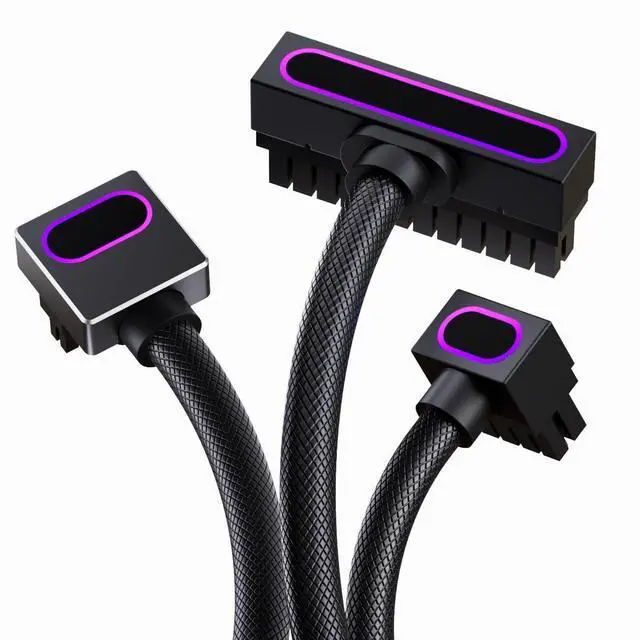 Main image of JVFYI Black Cable Kit 24PIN Extension Cable*1+16PIN Modular Cable*1+8P CPU Extension Cable*1