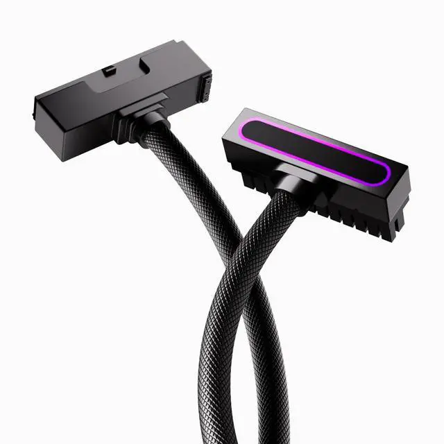 Alt view image 5 of 7 - JVFYI Black Cable Kit 24PIN Extension Cable*1+16PIN Modular Cable*1+8P CPU Extension Cable*1