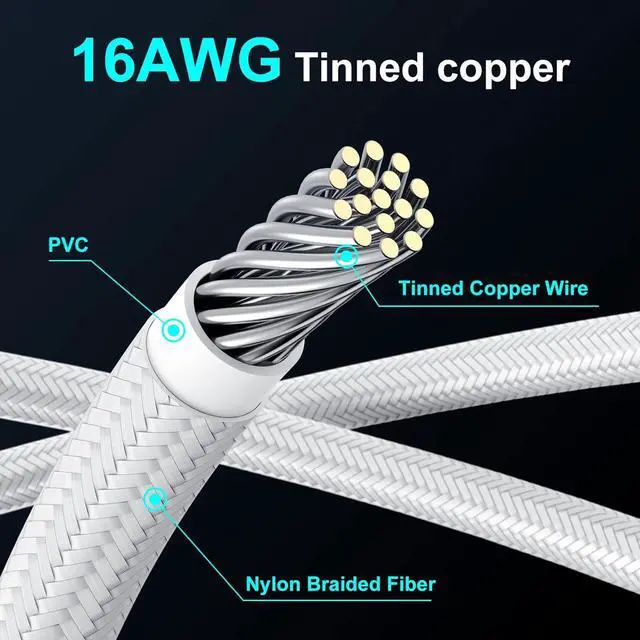 Alt view image 6 of 7 - JVFYI 16Pin RTX 4070Ti GPU Power Adapter Cable, PCI-e 5.0 16Pin(12+4) to 2x8Pin Male to Female 12VHPWR Extension Cable Design for Geforce RTX 4070 Super 4070Ti 5070 5080-13 Inch White