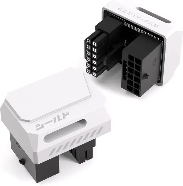 Main image of PCIe 5.1 Adapter - 600W 12+4pin, 16pin 12VHPWR GPU Power Connector, 12V-2x6 GPU Adapter,180 Degree Right Angle - Compatible with RTX 3090Ti, 4070Ti, 4080, 4090 GPU - STD Type, White, 1 Pack