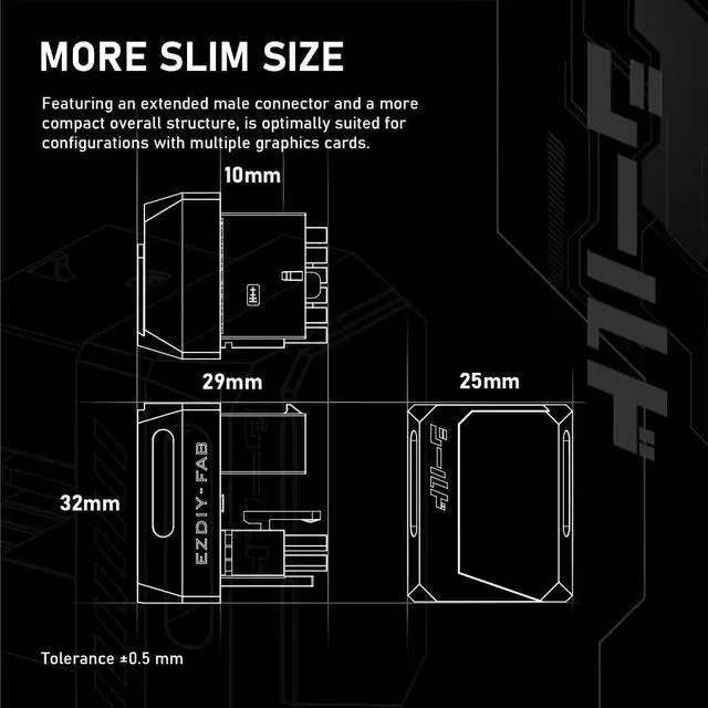 Alt view image 2 of 7 - PCIe 5.1 Adapter - 600W 12+4pin, 16pin 12VHPWR GPU Power Connector, 12V-2x6 GPU Adapter,180 Degree Right Angle - Compatible with RTX 3090Ti, 4070Ti, 4080, 4090 GPU - STD Type, White, 1 Pack