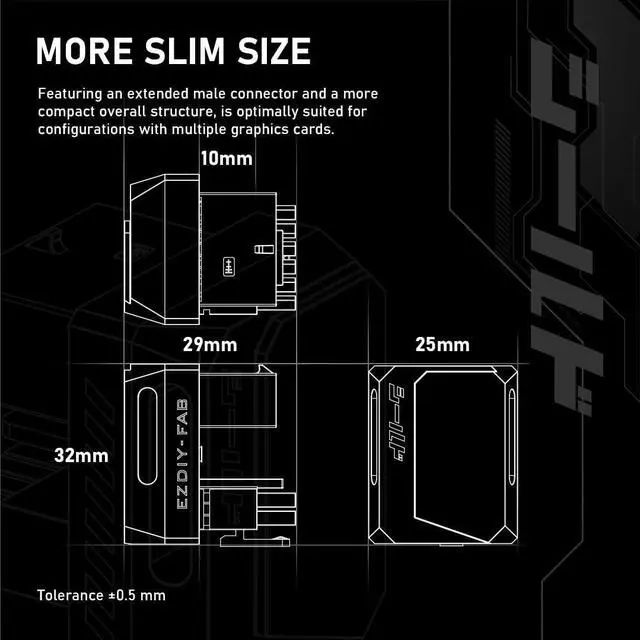 Alt view image 2 of 7 - PCIe 5.1 Adapter - 600W 12+4pin, 16pin 12VHPWR GPU Power Connector, 180 Degree Right Angle - Compatible with RTX 3090Ti, 4070Ti, 4080, 4090 GPU - RVS Type, White, 1 Pack