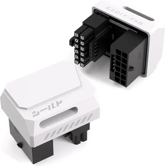 Main image of PCIe 5.1 Adapter - 600W 12+4pin, 16pin 12VHPWR GPU Power Connector, 180 Degree Right Angle - Compatible with RTX 3090Ti, 4070Ti, 4080, 4090 GPU - RVS Type, White, 1 Pack