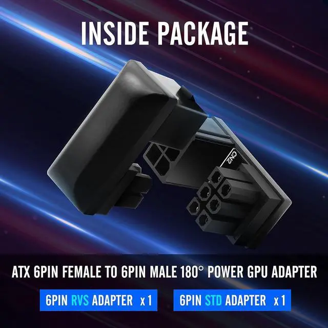 Alt view image 4 of 7 - JVFYI GPU VGA PCIe 6 Pin U Turn 180 Degree Angle Connector Power Adapter Board for Desktop Graphics Card-Standard+Reverse Type 2-Pack