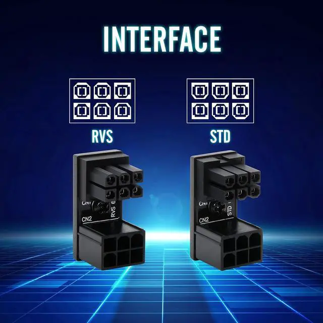 Alt view image 7 of 7 - JVFYI GPU VGA PCIe 6 Pin U Turn 180 Degree Angle Connector Power Adapter Board for Desktop Graphics Card-Standard+Reverse Type 2-Pack