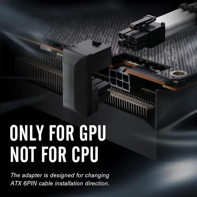 Alt view image 3 of 7 - JVFYI GPU VGA PCIe 6 Pin U Turn 180 Degree Angle Connector Power Adapter Board for Desktop Graphics Card-Standard+Reverse Type 2-Pack