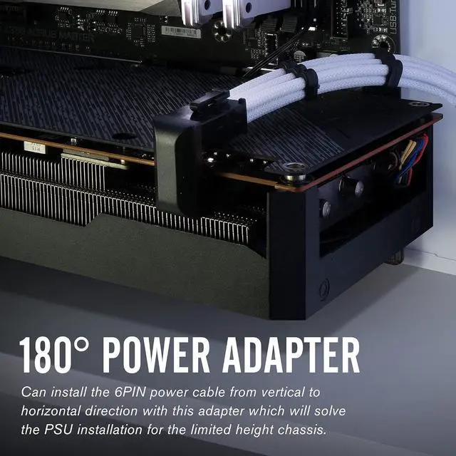 Alt view image 2 of 7 - JVFYI GPU VGA PCIe 6 Pin U Turn 180 Degree Angle Connector Power Adapter Board for Desktop Graphics Card-Standard+Reverse Type 2-Pack