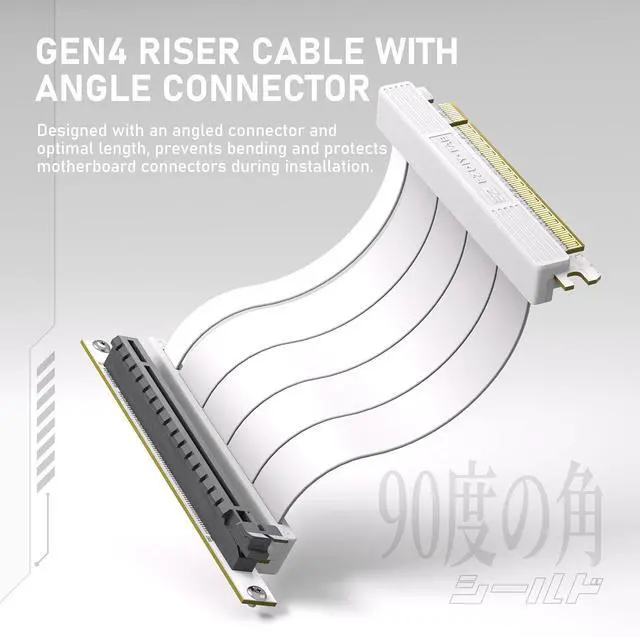 Alt view image 4 of 6 - Vertical GPU Mount with High-Speed PCIE 4.0 Riser Cable, Shield Series, 115mm/4.52in Flexible Extension, 90 Degree Connector, Only Compatible to Full-Opened PCIe Slots-White-YIHPI344-1
